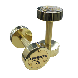 Juego de mancuernas de acero para levantamiento de pesas de oro Chapado en titanio para Fitness de alta calidad, mancuernas de cabeza redonda - Product Image 5