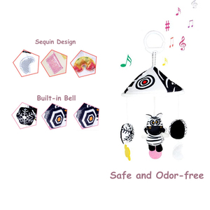 Juguetes de Peluche Giratorios Colgantes de Decoración <span class=keywords><strong>Montessori</strong></span>, Móvil de Bebé en Blanco y Negro de Alto Contraste para <span class=keywords><strong>Cuna</strong></span>, Asiento de Auto - Product Image 5