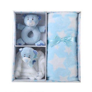 هدايا الأطفال للأطفال زرقاء من القطيفة ألعاب مع منديل - Product Image 4