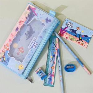 Juego de Sacapuntas y Regla Escolar con Diseño de Dibujos Animados 2025 para Niñas, Diseño Kawaii, Material Escolar Infantil, Modelo Qx-S014, OEM y ODM - Product Image 1