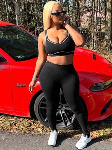 FloralCharm vendita calda all'ingrosso più economico stampa di design da donna tratto sportivo stretto a coste due pezzi Set da donna - Product Image 4