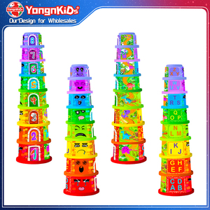 Montessori stile 8 pezzi di alta qualità Stacking tazze giocattoli per lo smistamento e l'impilamento bambini bagno stacker scatola imballato - Product Image 1