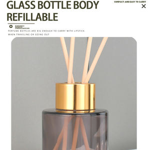 <span class=keywords><strong>Diffuseur</strong></span> de <span class=keywords><strong>parfum</strong></span> d'ambiance en gros, 50 ml, 100 ml, rond, en verre avec couvercle en aluminium - Product Image 3