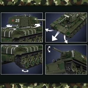 Mould King 20025 Char lourd KV-1 de la Seconde Guerre mondiale télécommandé, modèle en plastique à construire soi-même, blocs de construction en briques, jouets - Product Image 5