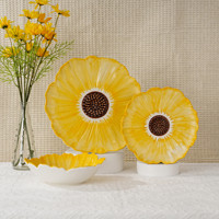 Assiette de service en porcelaine Daisy, moderne, écologique, passe au lave-vaisselle, vaisselle, vaisselle de table, service de table, vaisselle en céramique peinte