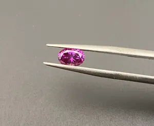 最佳质量2*4毫米至10 * 14毫米紫色粉色硅石VVS1合成钻石椭圆形切割彩色硅石松散石