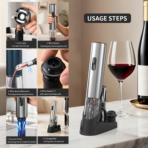 6 in 1 Luxury Professional Durable Base-charging Stainless Steel <b>Wine</b> Opener Electric <b>Wine</b> Opener with Electric Vacuum <b>Pump</b> - Product Image 5