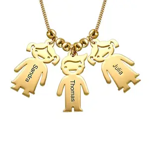 Joyería familiar personalizada s925 collar de plata esterlina para niños con nombre