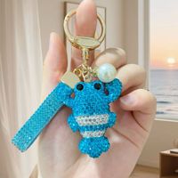 Porte-clés Homard Scintillant Adorable avec Perles et Strass, Pendentif pour Sac à Main, Idée Cadeau
