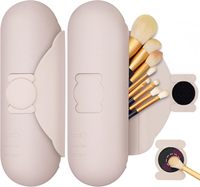 Porte-pinceau de maquillage de voyage Portable fermeture éclair cosmétique écologique pinceaux en Silicone essentiels pour une application en déplacement