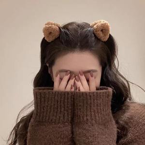 Plush Cat Ear Women, Side <b>Bangs</b>, Small Claw <b>Clip</b> for Loose Hair, Cute Princess Head Shark <b>Clip</b>, Hairpin, Hair Accessory - Product Image 1