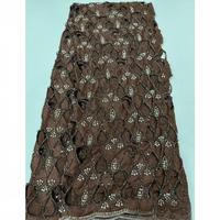 Tissu en dentelle brodée pour robe de mariée, avec perles et sequins, en maille, prix d'usine de gros pour femmes