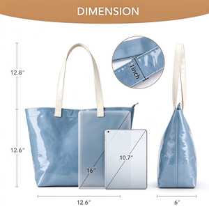 Bolso de Mano Grande Tipo Hobo para Viajes y Compras, Bolso de Hombro Impermeable de PVC, Bolso de Playa de Papel Kraft, Bolsos Tote de Plástico PVC Transparente Tyvek - Product Image 4