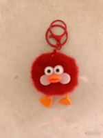 Mignon petit canard en peluche en forme de cœur pour porte-clés, cadeau pour enfants, fausse fourrure écologique légère et douce, portable pour filles