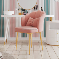 Chaise de salle à manger moderne en velours, style nordique minimaliste de luxe, avec base en métal chromé, pour appartement, chambre et mobilier de maison