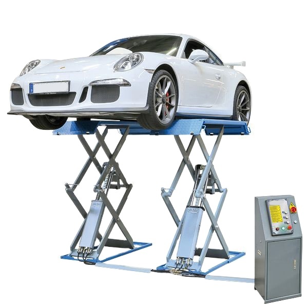 SR-CB30 Ultra Thin Low Profile Four Cylinder Hydraulic Scissor Lift 3.5 Ton 110-380V High Rise Portable Car Lift