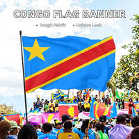 Drapeau de la République du Congo 3x5 en polyester personnalisé pour campagne électorale et publicité pour les élections générales