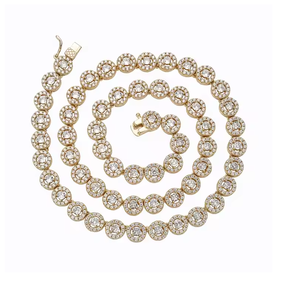 สร้อยคอเพชรโมอิสซาไนต์ทรงเหลี่ยมมรกตสุดหรู สไตล์ฮิปฮอป ความใสสูง ดีไซน์สำหรับทั้งชายและหญิง เครื่องประดับแฟชั่น - Product Image 4