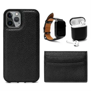 High Cost-Effective 4PCS leather box set business wallet For iPhone 13 Apple Airpods watchband Durable Style gift phone case