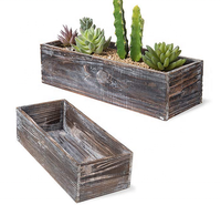 Boîte de jardinière en bois de grange rustique de 5 pouces artisanat en bois carré avec revêtement en plastique pour panneaux muraux ou jardinières fournitures de jardin