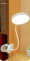 Lampe de table USB lampe de bureau rechargeable avec pince lit lecture livre veilleuse LED tactile 3 Modes gradation lumière de protection des yeux