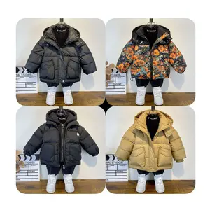 Новинка; Модные зимние теплые детские куртки; Утепленное хлопковое пуховое пальто для маленьких мальчиков и девочек