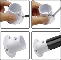 Support de tuyau mural en acier inoxydable 304 de 32 mm pour tringle à vêtements