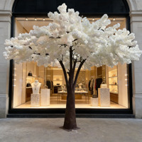 Arbre artificiel de fleurs de cerisier blanches, arbre décoratif en soie artificielle pour une utilisation en intérieur et en extérieur