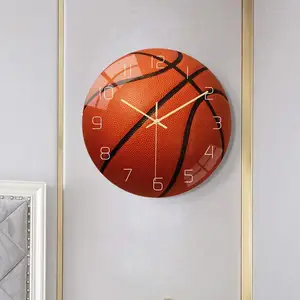 Custom כדורסל קיר שעון חדר שינה סלון יום הולדת הווה מתנות לילדים בן בני