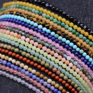 Wholesale Natural 2mm 3mm Gemstone Round Stone Beads, Semi Precious 2mm Pink Beads for Jewelry Making