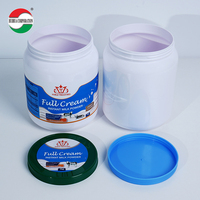 Pot en plastique PET blanc de 2200 ml de qualité alimentaire, avec bouchon à vis, impression personnalisée, pour poudre de protéines de lait, conteneurs recyclables, directement de l'usine