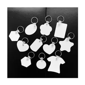 Double Sided Heart Rectangle Sublimation Key Chain Metal Rounded Blanks Sublimation Metal Aluminum Keychain