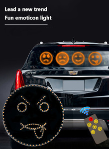 Car <span class=keywords><strong>Smiley</strong></span> Light Multifunctional Prompt Lamp Rear Gear Anti-Rear Collision Palm LED Warning Funny <span class=keywords><strong>Emoticon</strong></span> with Smile on Window - Product Image 6