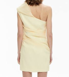 Robe de soirée mi-longue drapée pour invitées de mariage avec impression numérique, service OEM - Product Image 5