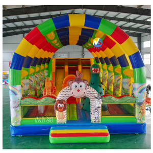 Tobogán Inflable de PVC Resistente con Forma de Mono, <span class=keywords><strong>Castillo</strong></span> Hinchable para Niños con Techo Solar y Soplador - Product Image 2