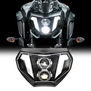 Phare LED Emark pour Yamaha MT07 MT09 FZ09, phare avant, feux de jour blancs pour Yamaha <span class=keywords><strong>MT</strong></span>-<span class=keywords><strong>07</strong></span> <span class=keywords><strong>MT</strong></span>-09 FZ-09 2014-2019 - Product Image 2