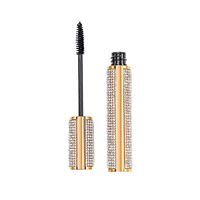 Tube de conteneur de mascara d'or de luxe d'emballage de strass brillant vide de logo personnalisé de style chaud avec la tête de brosse