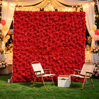 Panneau mural de fleurs artificielles en tissu 3D 8x8, blanc ivoire, pour décoration de mariage, fabriqué par DKB en Chine