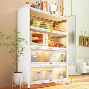 Kitchen Rotating Shelf 360 Degree steel basket Fruit Vegetable Storage Rack Floor party Household Multi-function Shelf