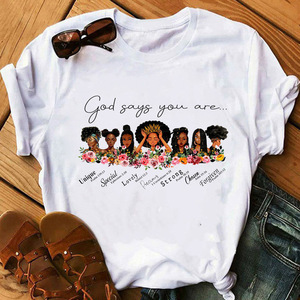 T-shirt Casual da <span class=keywords><strong>Donna</strong></span> con Stampa, Tessuto in Pizzo a Trasferimento Termico TDF, Asciugatura Rapida, Prezzo all'Ingrosso di Fabbrica, Vendite Estive - Product Image 4