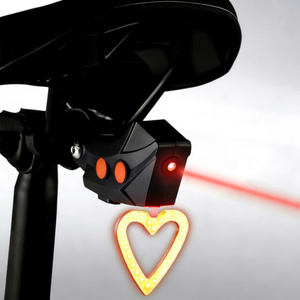 Luz Trasera Láser Creativa Yueli, LED Recargable, Impermeable IPX4, Modo de Destello con Proyección de Corazón para Ciclismo Nocturno - Product Image 1