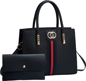 Nuova Borsa Tote <span class=keywords><strong>di</strong></span> Lusso 2-in-1 per Donna, Grande Capacità, Casual, in PU con Chiusura a Cerniera e Fodera in Poliestere - Product Image 1
