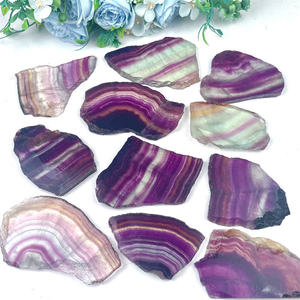 Vente en gros de plaques de cristal naturel polies, pierres précieuses polies, quartz clair brut, tranches de cristal mélangées pour la décoration intérieure - Product Image 3