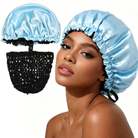 Nouveau bonnet de nuit 2-en-1 double couche réglable multifonctionnel en satin rayé pour toutes les saisons – Vente directe usine