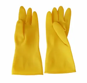 PRI желтые резиновые 100% латексные перчатки для уборки дома и кухни
