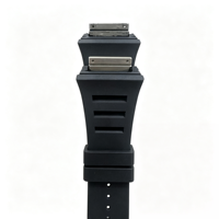 Bracelet de montre en silicone noir de qualité supérieure avec connecteur métallique |   Bracelet de montre de sport étanche, bracelet de remplacement pour montres de luxe