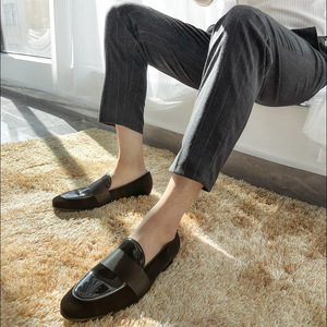 Mocasines de cuero genuino sin cordones a la moda, calzado de oficina de negocios informal de <span class=keywords><strong>terciopelo</strong></span>, <span class=keywords><strong>zapatos</strong></span> de vestir acolchados para hombres - Product Image 3
