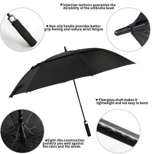 Paraguas de Golf Extra Grande, Resistente al Viento, Doble Toldo, Apertura Automática, Mango de Fibra de Vidrio, Diseño Personalizado, Regalo Empresarial - Product Image 5