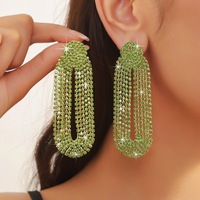 Boucles d'oreilles pour femmes en cristal/strass, style Hyperbole, avec accents de pompons, modèles longs et courts, accessoires de bijouterie chic, pour le marché international