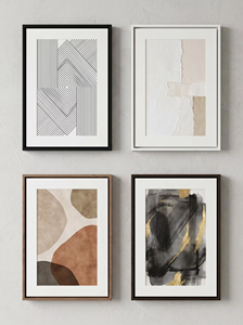 Holesale Modern Brown Wood Grain MDF Photo <strong>Frame</strong> Set for Gallery Wall <strong>Multiple</strong> Sizes Picture <strong>Frame</strong> With Mat - Product Image 3